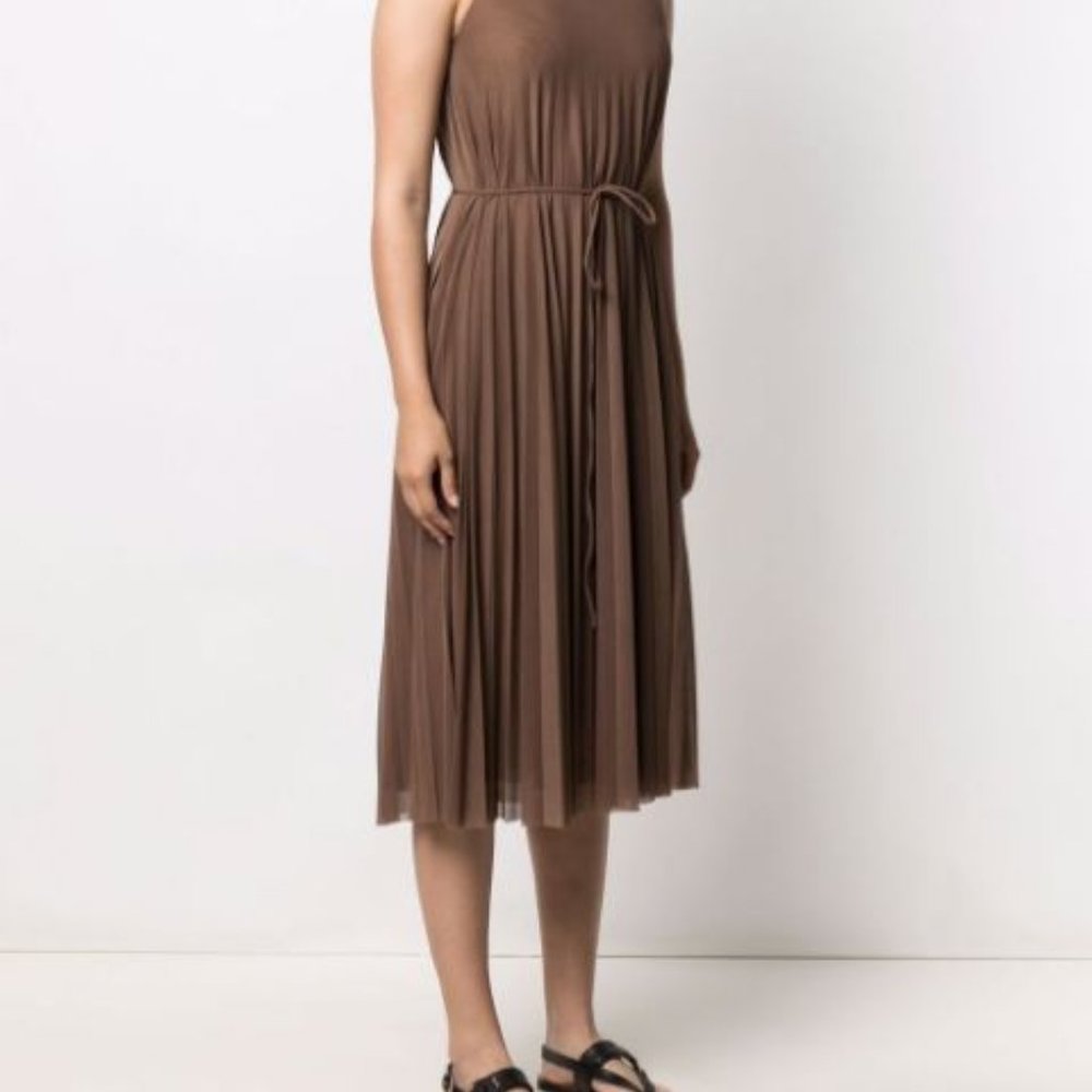 NEW Vince Women's High Neck Pleated Dress LARGE